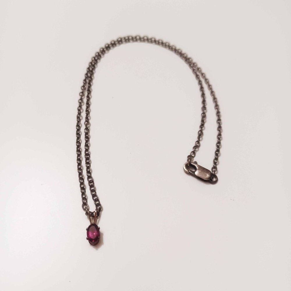 Dark Gothic Tiny Ruby Necklace - image 5